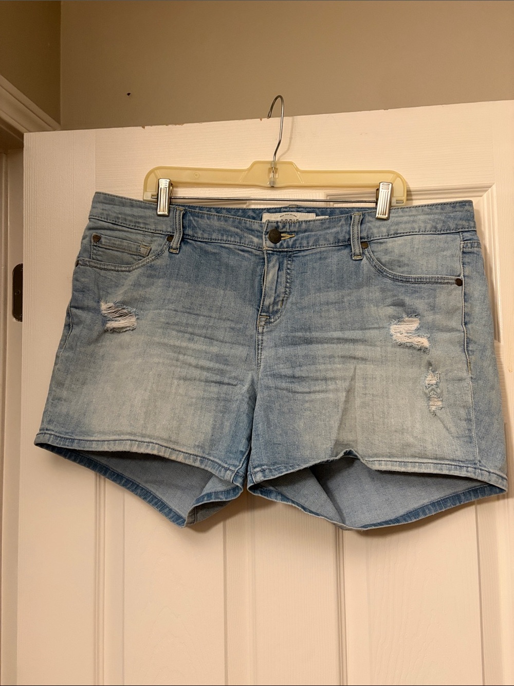 torrid Light Blue Distressed Denim Shorts
